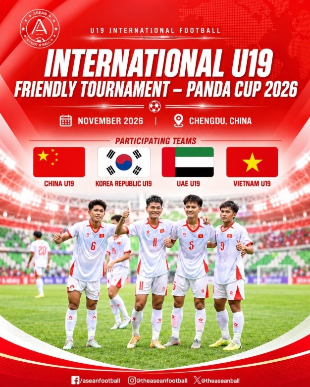 博主：越南U19队11月将参加熊猫杯，对阵中国、韩国、阿联酋